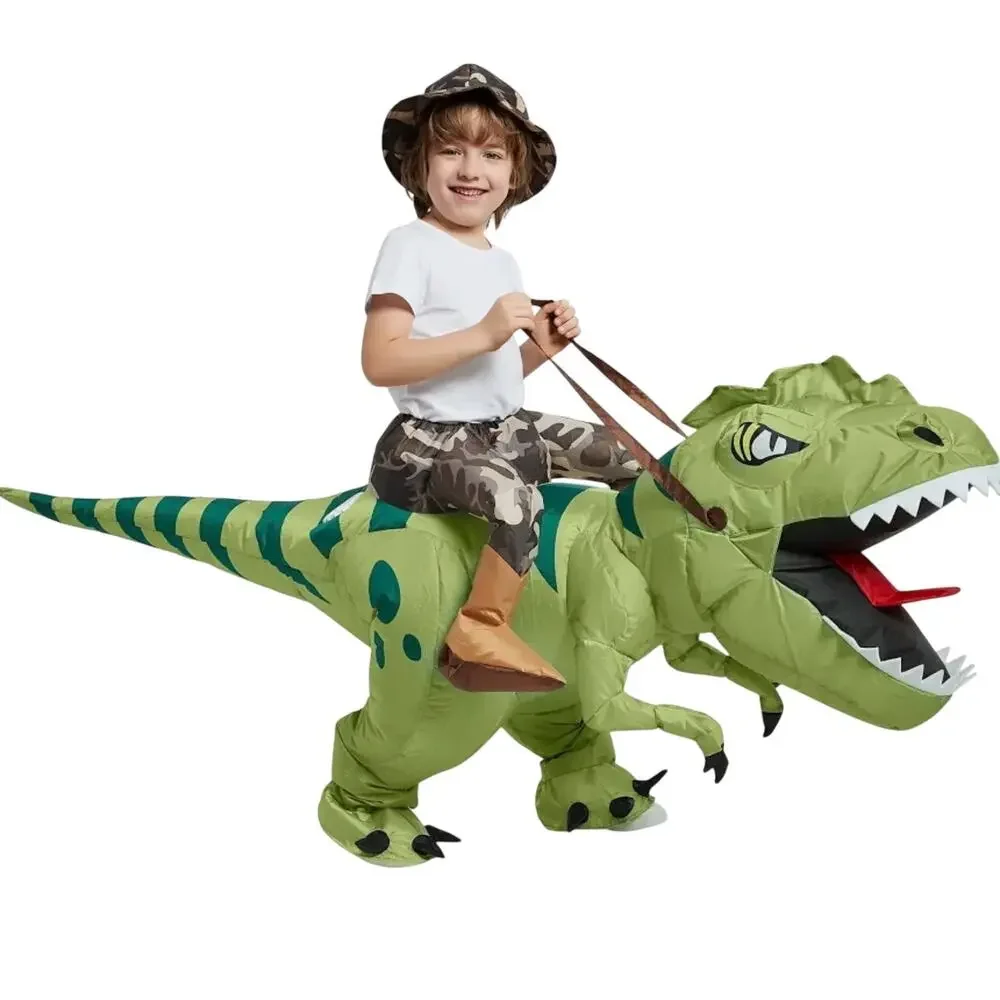 New in Box One Casa Inflatable Ride T-Rex Dinosaur Costume (Child Size 7-10 Yrs)
